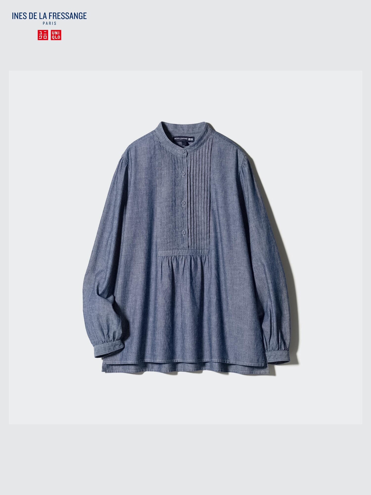 23区 ライトダンガリー ピンタック シャツ ブラウス バンドカラー 38 長袖 23区 ライトダンガリー ピンタック シャツ ブラウス バンド