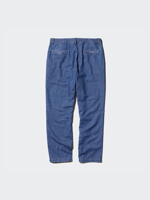 Denim Relaxed Pants | Cotton Linen