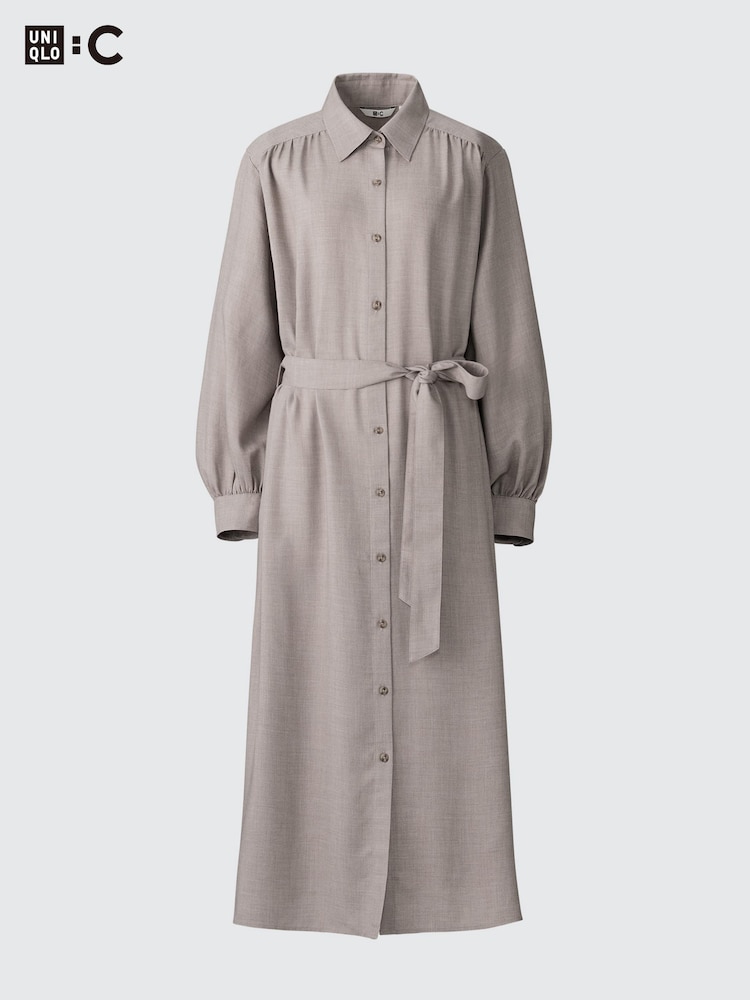 ユニクロ公式 | ベルテッドシャツワンピース 