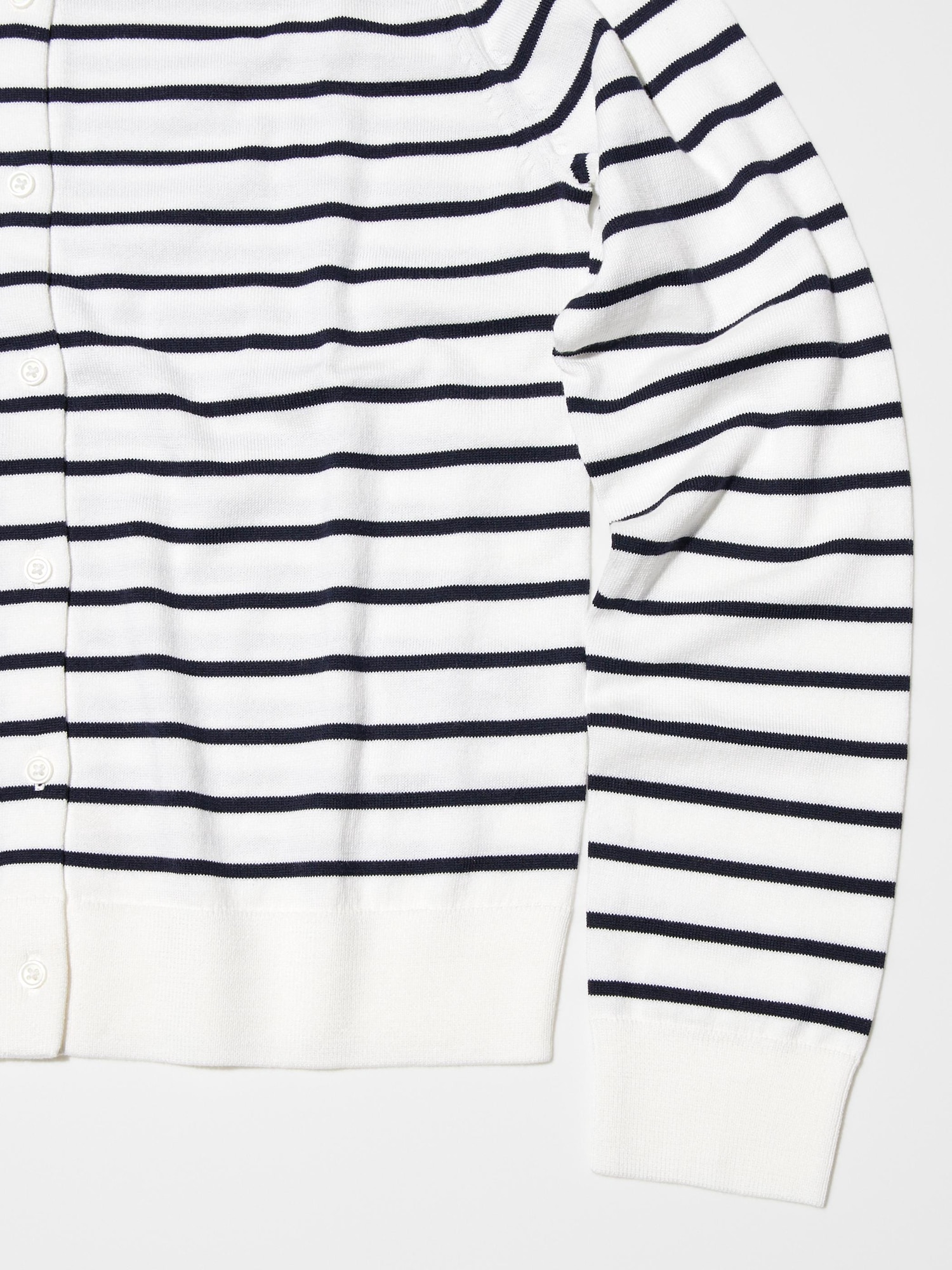 ユニクロ公式 | UVカットボーダークルーネックカーディガン