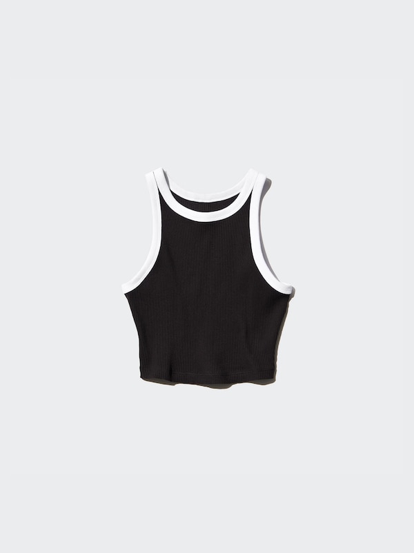 Women's Ribbed Cropped Ringer Tank Top | UNIQLO SG