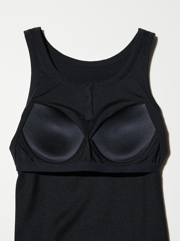 AIRism Katun Atasan Bra Kerah Henley (Tank Top)