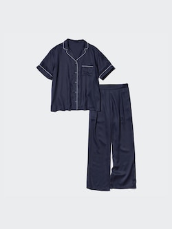 Piyama Satin Lengan Pendek (Celana Panjang)