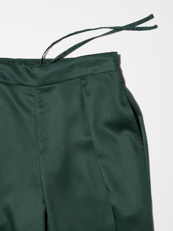 Satin Short Sleeve Pajamas (Long Pants)