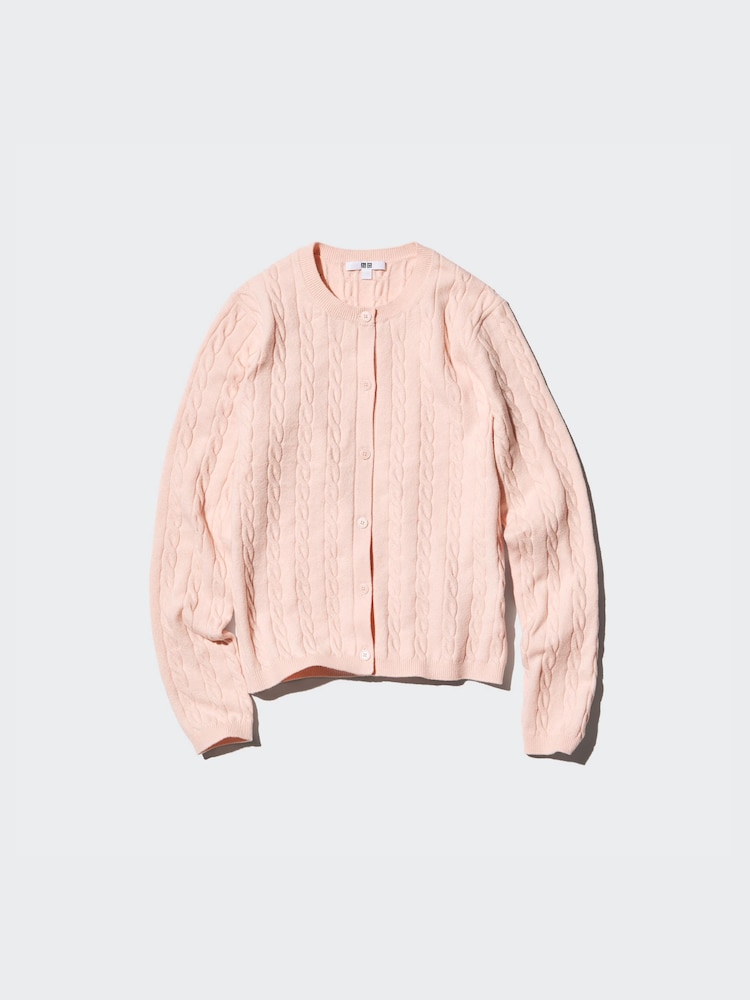 ユニクロ公式 | ケーブルクルーネックカーディガン 