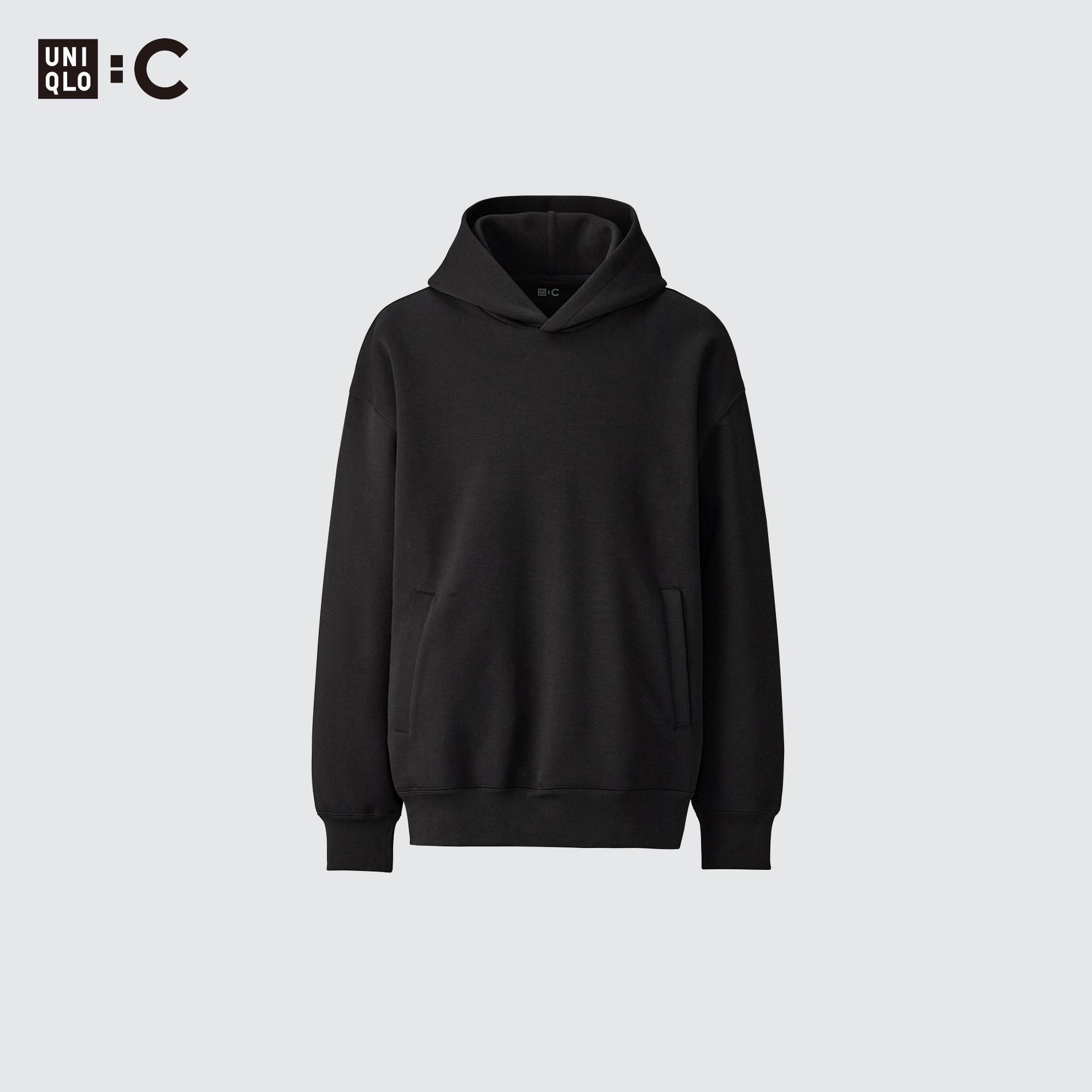 Uniqlo Sweat Oversized Pullover Hoodie black unisex