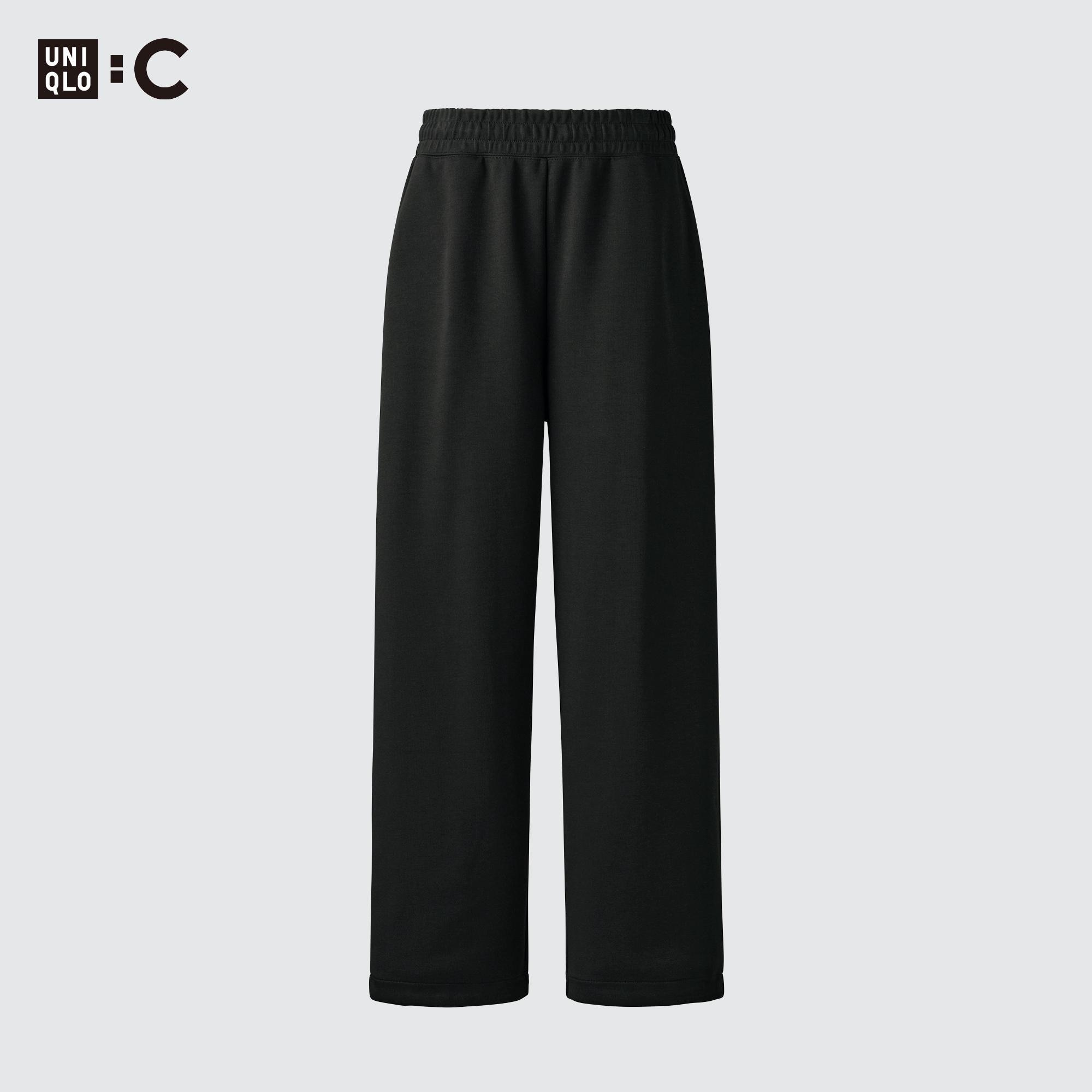 Uniqlo Sweat Wide Pants black unisex