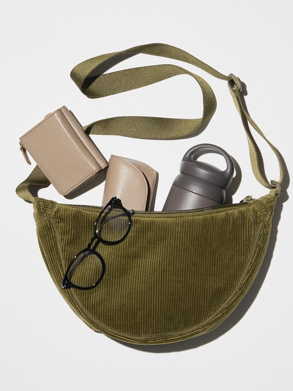 Túi Bán Nguyệt Mini Đeo Chéo (Vải Nhung Gân)