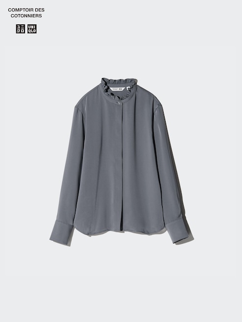 WOMEN'S SATIN FRILLED BLOUSE UNIQLO PH