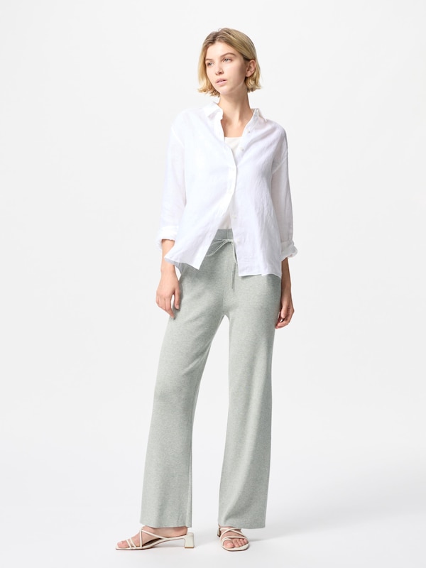 ウォッシャブルニットリブパンツ/丈長め