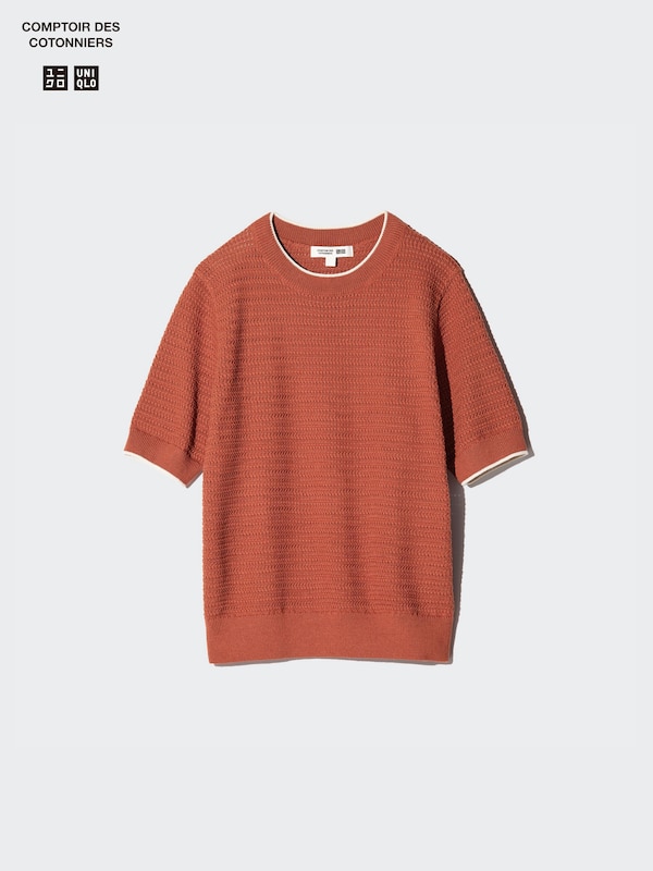 Áo Len Vải Pointelle Pha Cotton