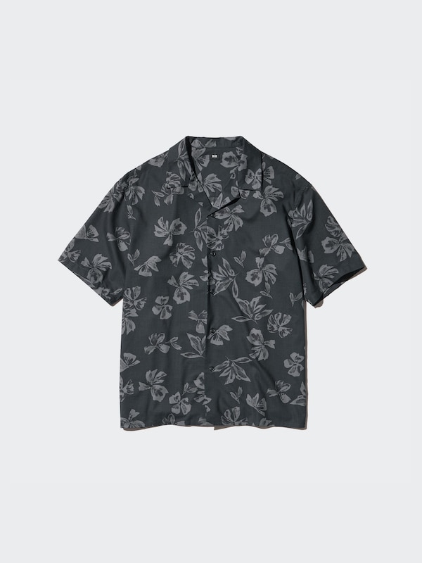 Modal Cotton Open Collar Short Sleeve Shirt
