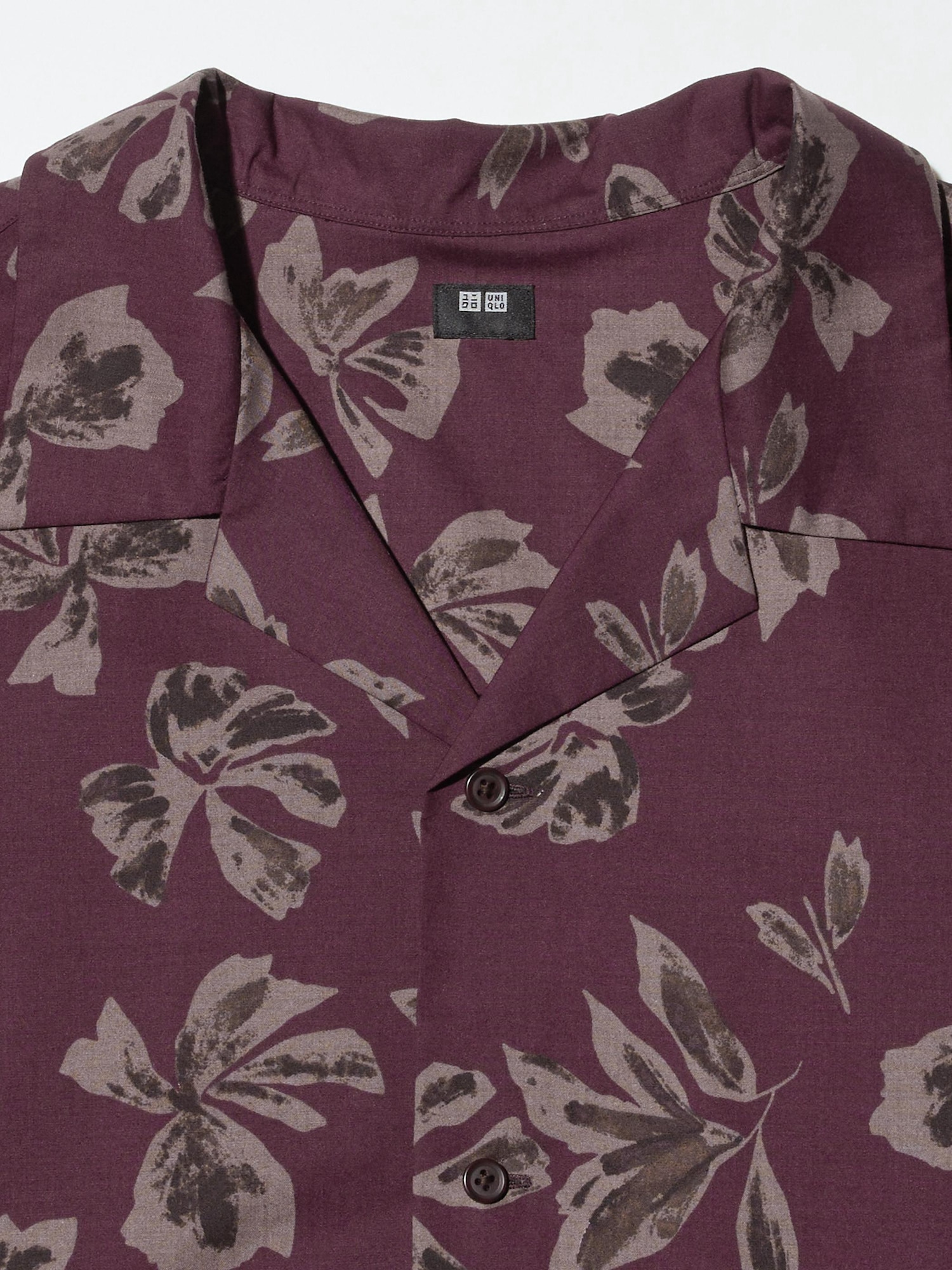 MEN'S MODAL COTTON PRINTED OPEN COLLAR SHIRT | UNIQLO SG