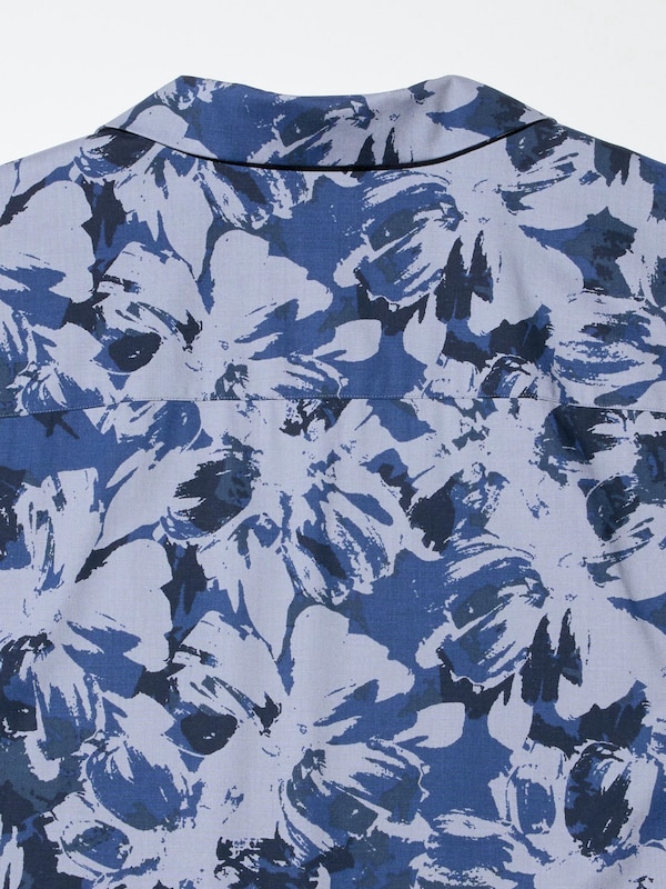 Áo Sơ Mi Vải Cotton Modal | Cổ Mở | Họa Tiết