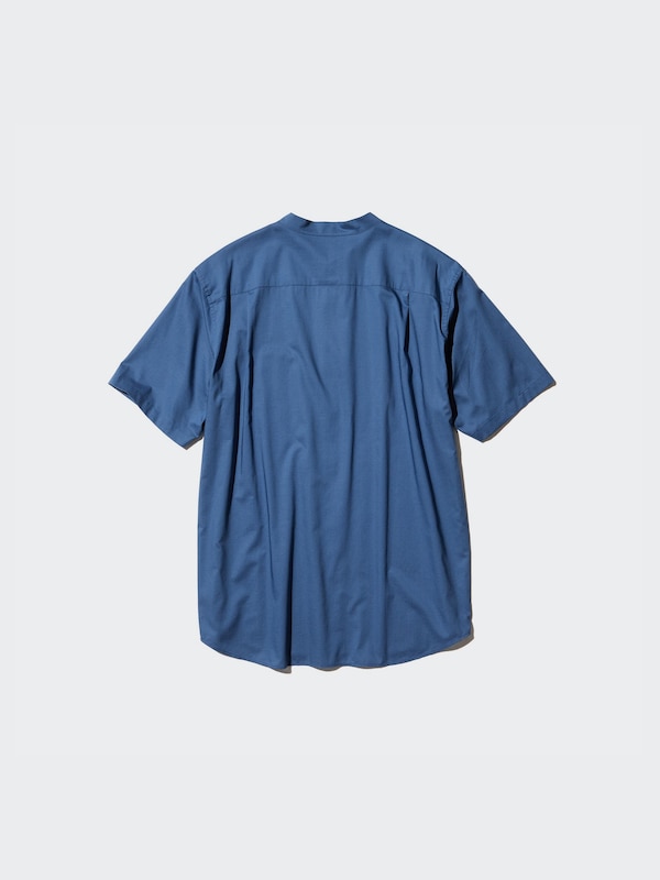 Modal Cotton Stand Collar Shirt | Short Sleeve