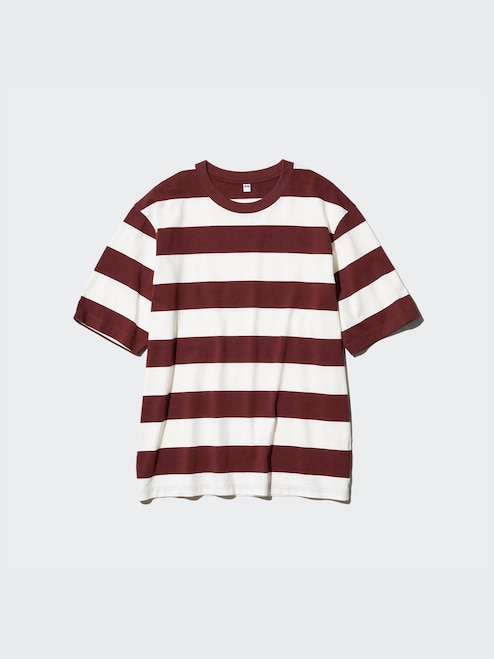 MEN'S OVERSIZED STRIPED CREW NECK HALF SLEEVE T-SHIRT UNIQLO PH