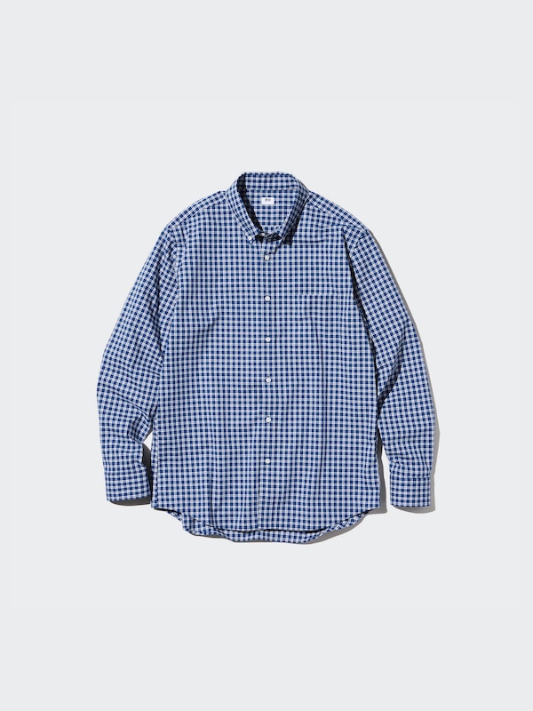 Extra Fine Cotton Broadcloth Long Sleeve Shirt (Checkered)