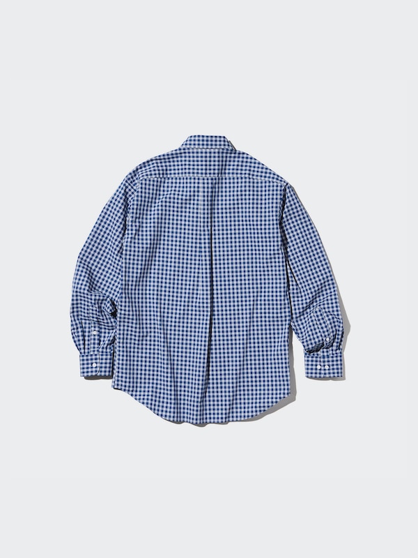 Extra Fine Cotton Broadcloth Long Sleeve Shirt (Checkered)