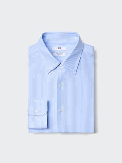 Super Non Iron Jersey Slim Fit Long Sleeve Shirt Striped (Regular)