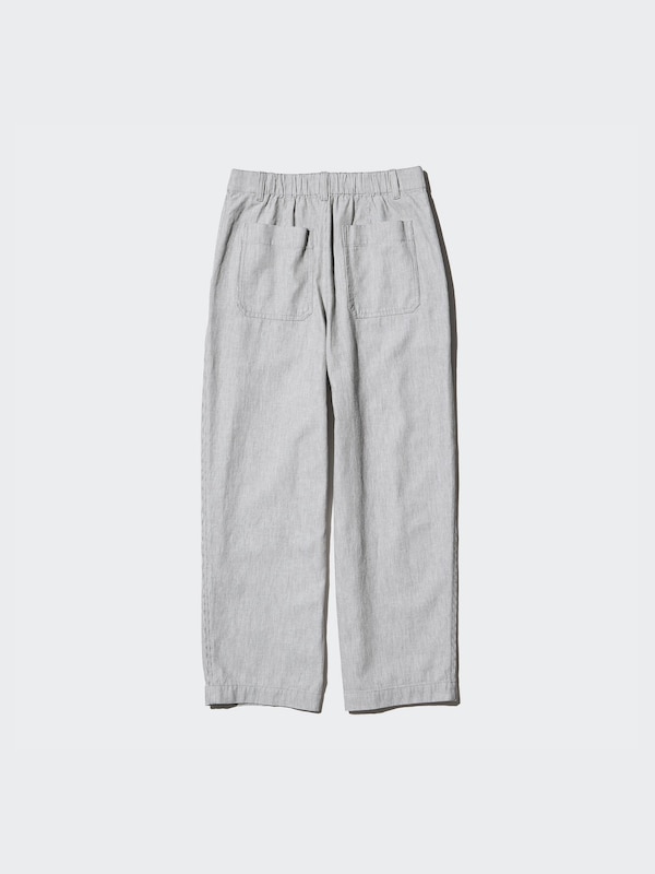 Linen Cotton Tapered Pants (Striped)