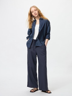 リネンブレンドイージーパンツ