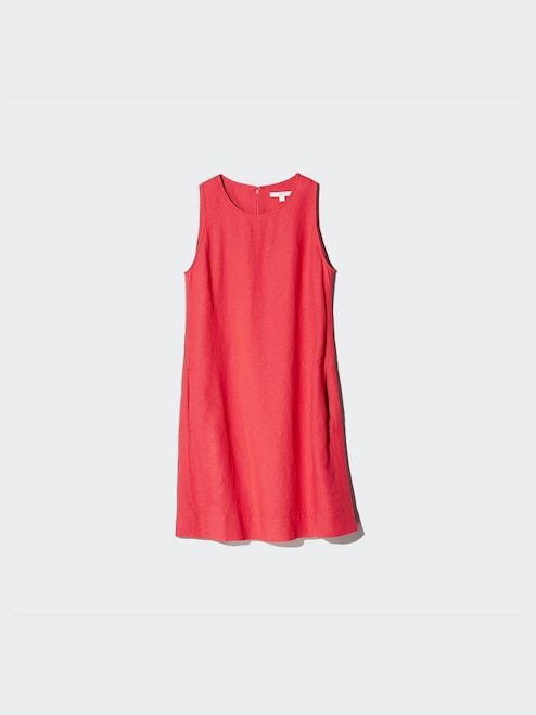 WOMEN'S LINEN BLEND MINI DRESS SLEEVELESS UNIQLO IN