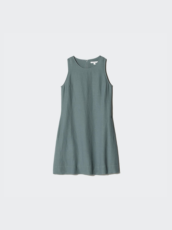 Linen Blend Mini Dress Sleeveless