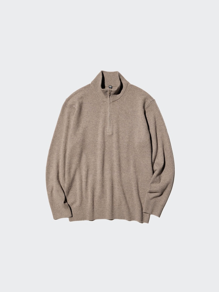 未使用品☆カシミヤ100%☆ゾーイ☆ハーフジップセーター☆グレー 