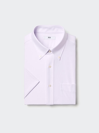 ドライノンアイロンジャージーシャツ/ボタンダウン/ストライプ