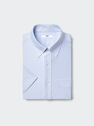 ドライノンアイロンジャージーシャツ/ボタンダウン/ストライプ