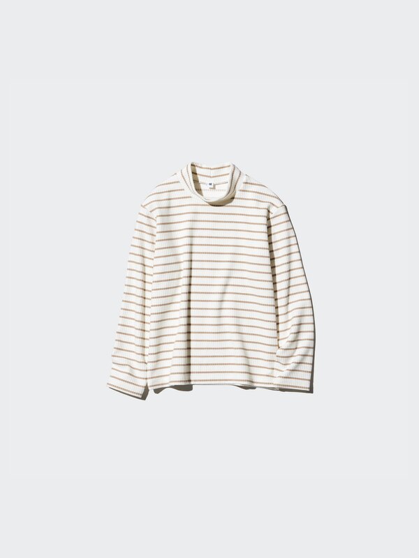 GIRLS ヒートテックリブハイネックTシャツ