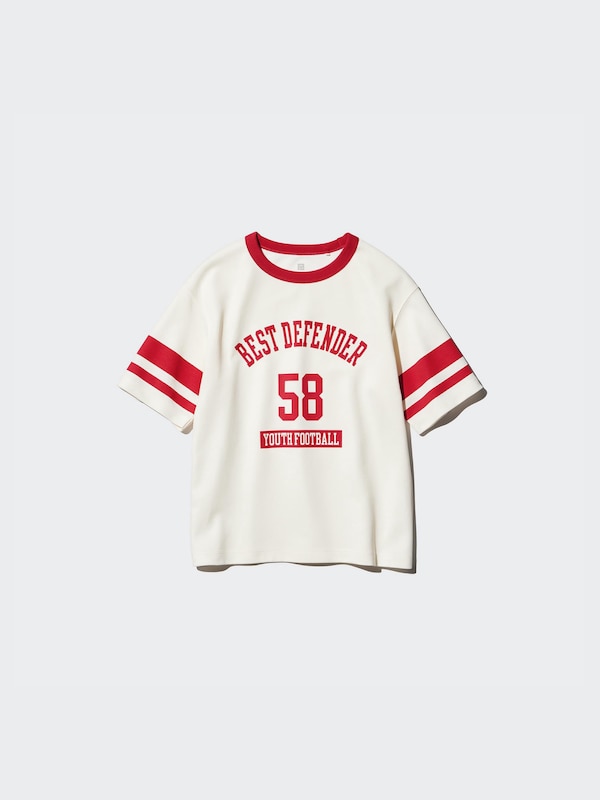 KIDS AIRism코튼그래픽크루넥T(라인)