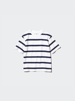 エアリズムコットンボーダークルーネックTシャツ