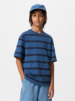 エアリズムコットンボーダークルーネックTシャツ
