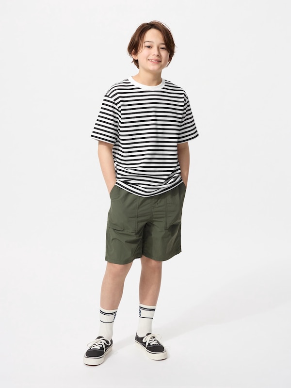 KIDS AIRism코튼스트라이프크루넥T