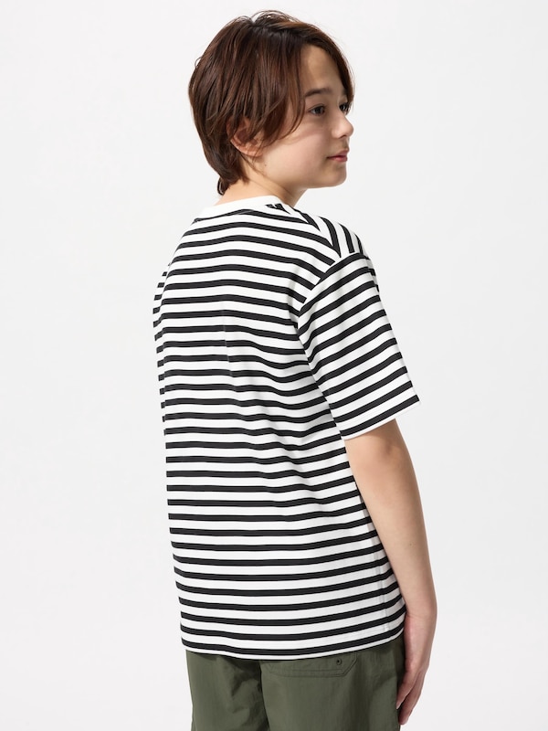 KIDS AIRism코튼스트라이프크루넥T