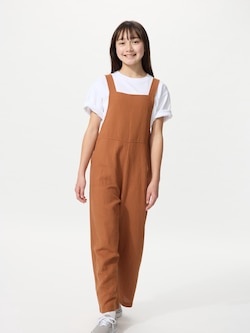GIRLS リネンブレンドサロペット