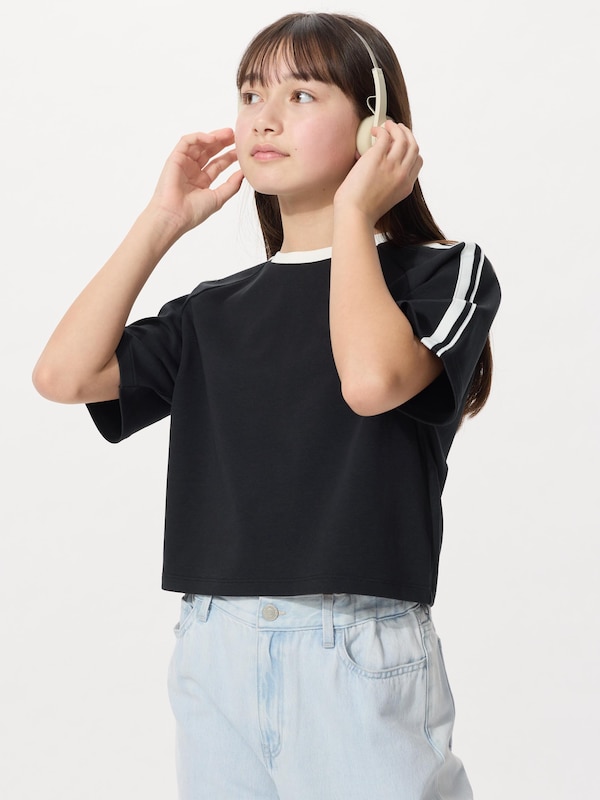 GIRLS エアリズムコットンクロップドTシャツ