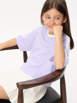 GIRLS エアリズムコットンク��ロップドTシャツ