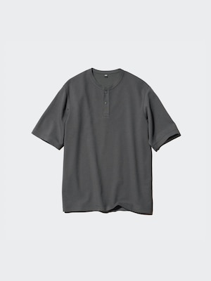 Dry Waffle Henley Neck T-Shirt