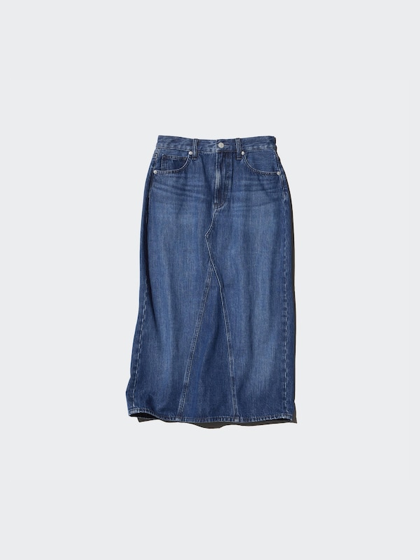 Rok Panjang Panel Denim
