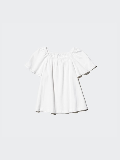 GIRLS ギャザーフレアスリーブTシャツ