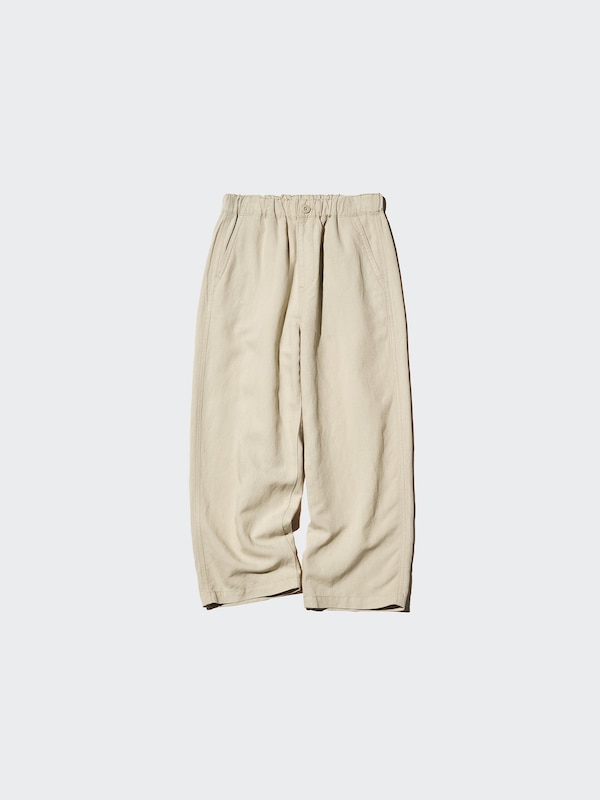 Linen Blend Wide Easy Pants