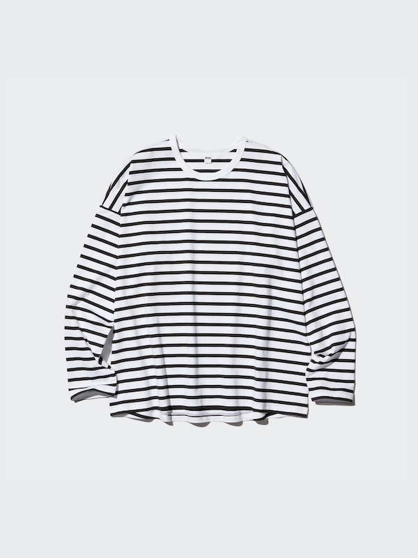 AIRism Cotton T-Shirt | Long Sleeve Stripe