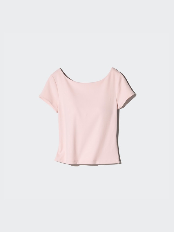 AIRism Áo Thun Bra Top Vải Cotton Khoét Lưng