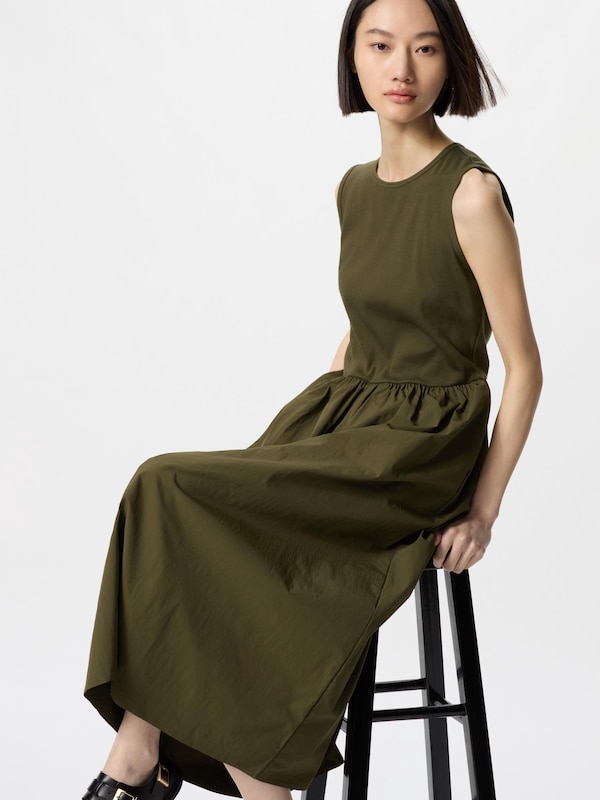 コンビネーションワンピース/ノースリーブ/丈長め