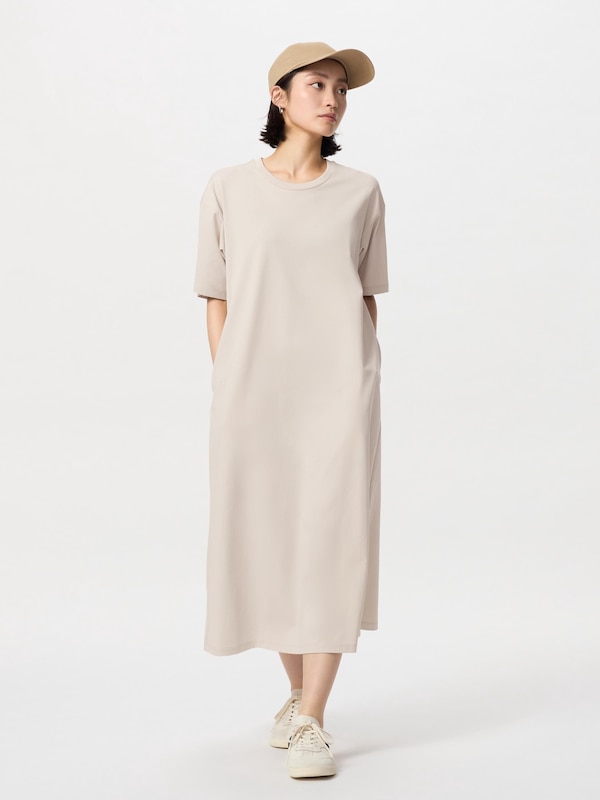 エアリズムコットンTワンピース/半袖/丈短め