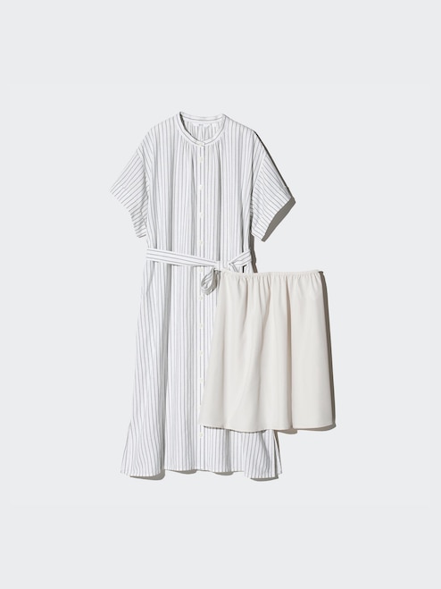 WOMEN'S LINEN BLEND RELAXED SHORT SLEEVE DRESS | UNIQLO PH WOMEN'S LINEN BLEND RELAXED SHORT SLEEVE DRESS | UNIQLO PH