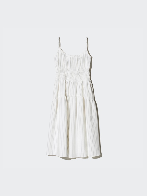 Đầm Hai Dây Vải Pha Linen | Kẻ Sọc