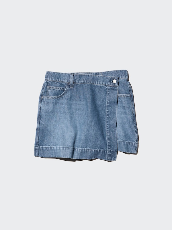 Drapey Denim Skort